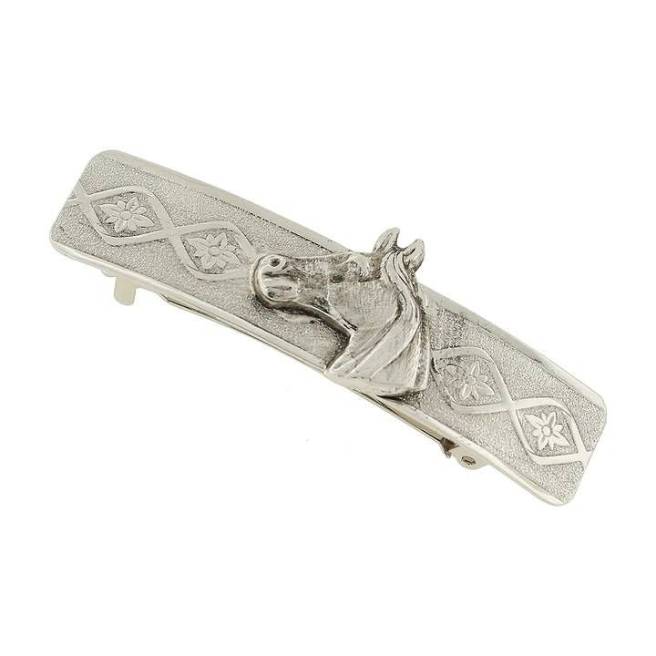 1928 Jewelry Silver Horse Hair Barrette