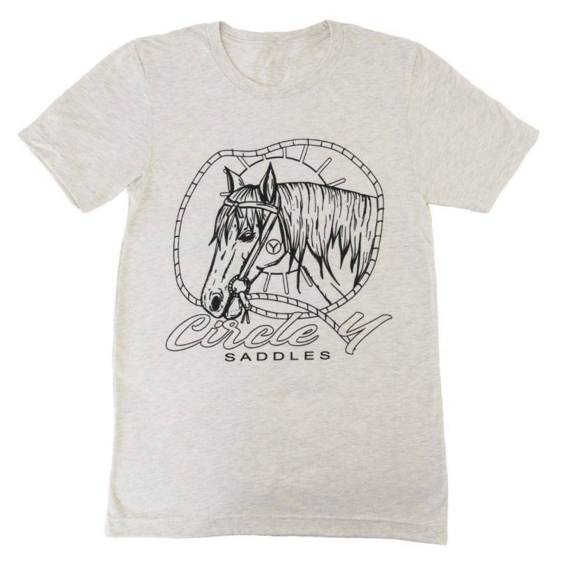 Circle Y Horse Outline Tee Shirt X-Large Maroon
