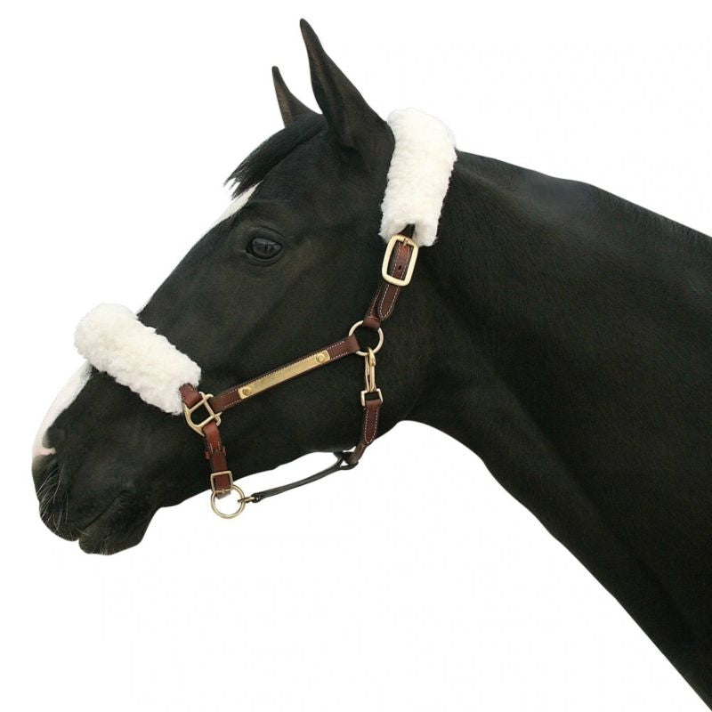 Back on Track Fleece Halter Cover Set Horse White
