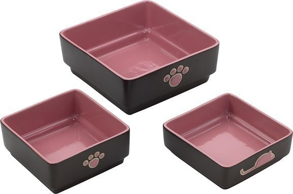 SPOT Four Square Stoneware Dog Dish