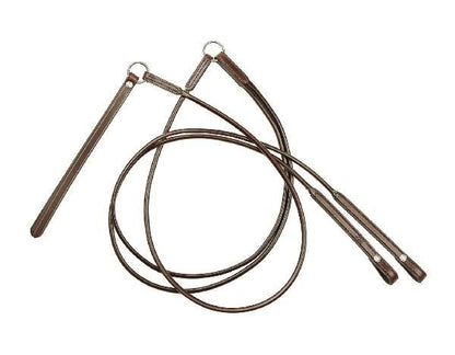 Tory Full Rolled Romel Reins - Nickel Hardware Blk