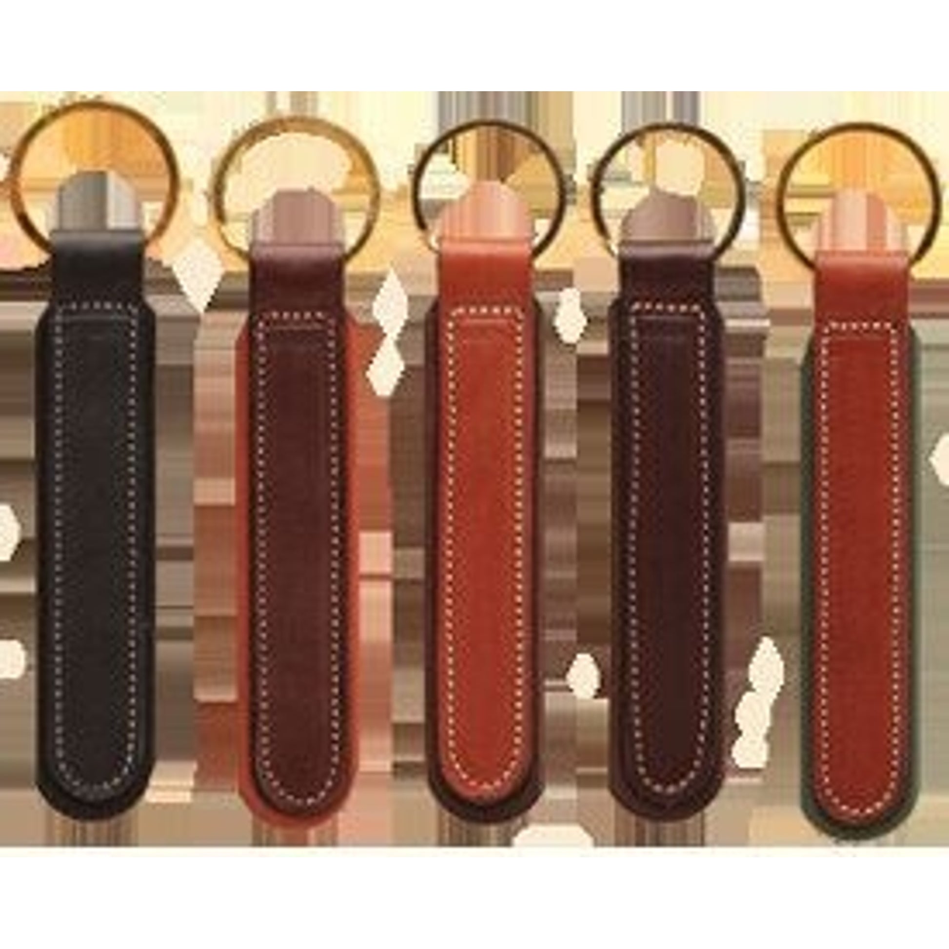 Tory Leather Padded Back Key Fob 1Inx5In Oak/Green