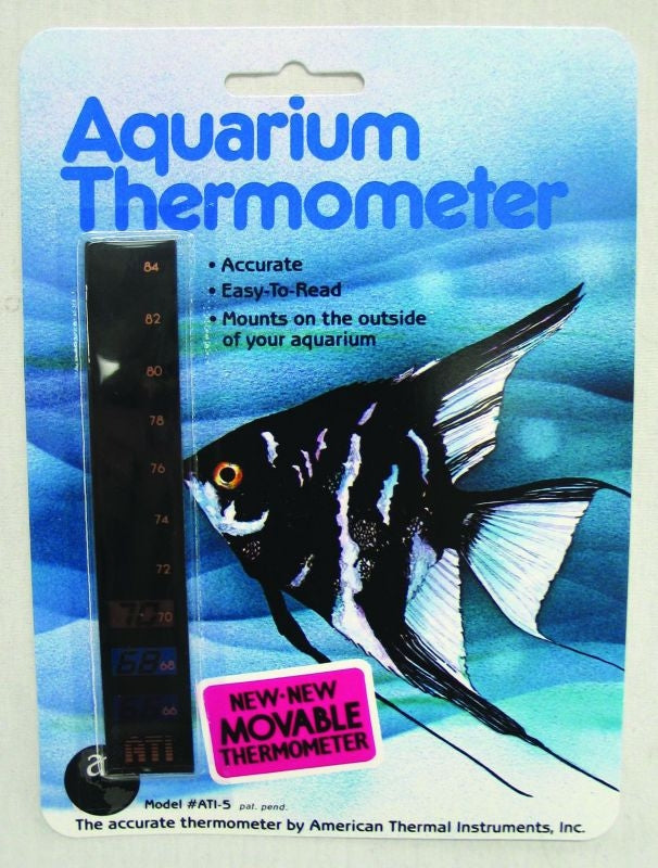 Liquid Crystal Vertical Aquarium Thermometer Med