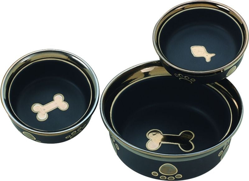 Spot Ritz Copper Rim Dog Dish 7 Black