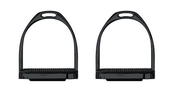 Perris Black Powder Coated Stirrup Irons 4.5 Black