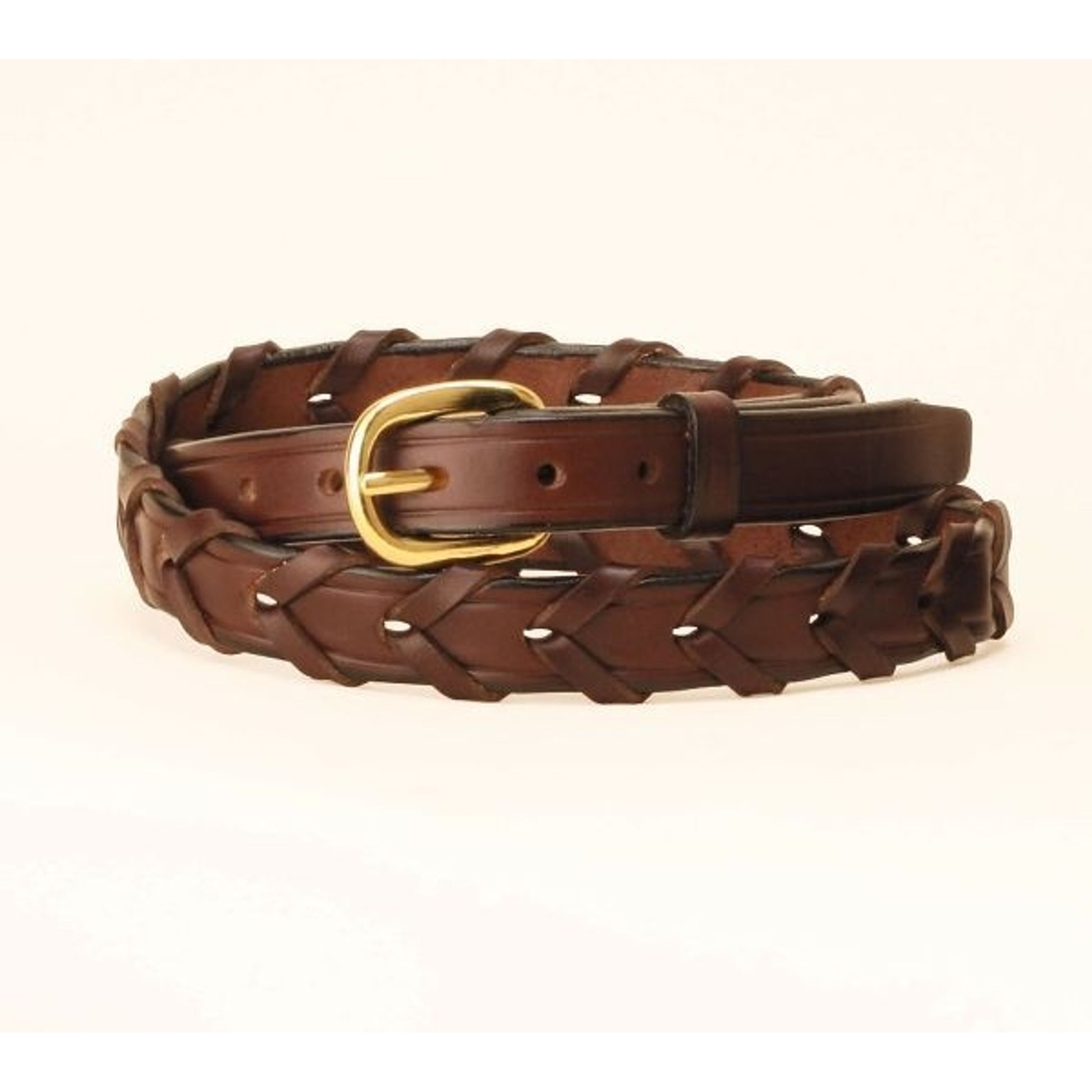 Tory 3/4In Laced Leather Belt With Brass Buckle 24 Br