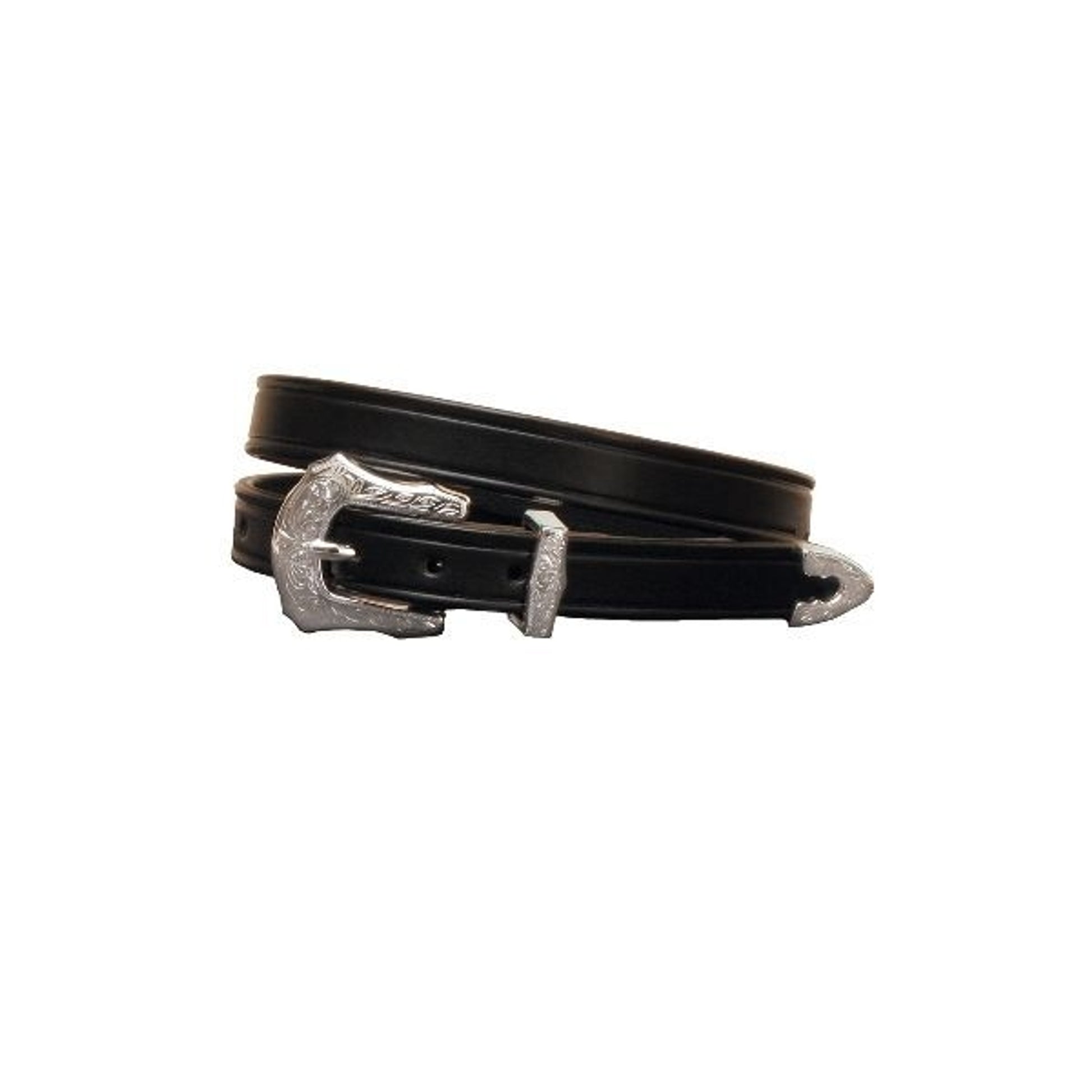 Plain Creased Belt/3Pc Silver Buckle Set 24 Brn