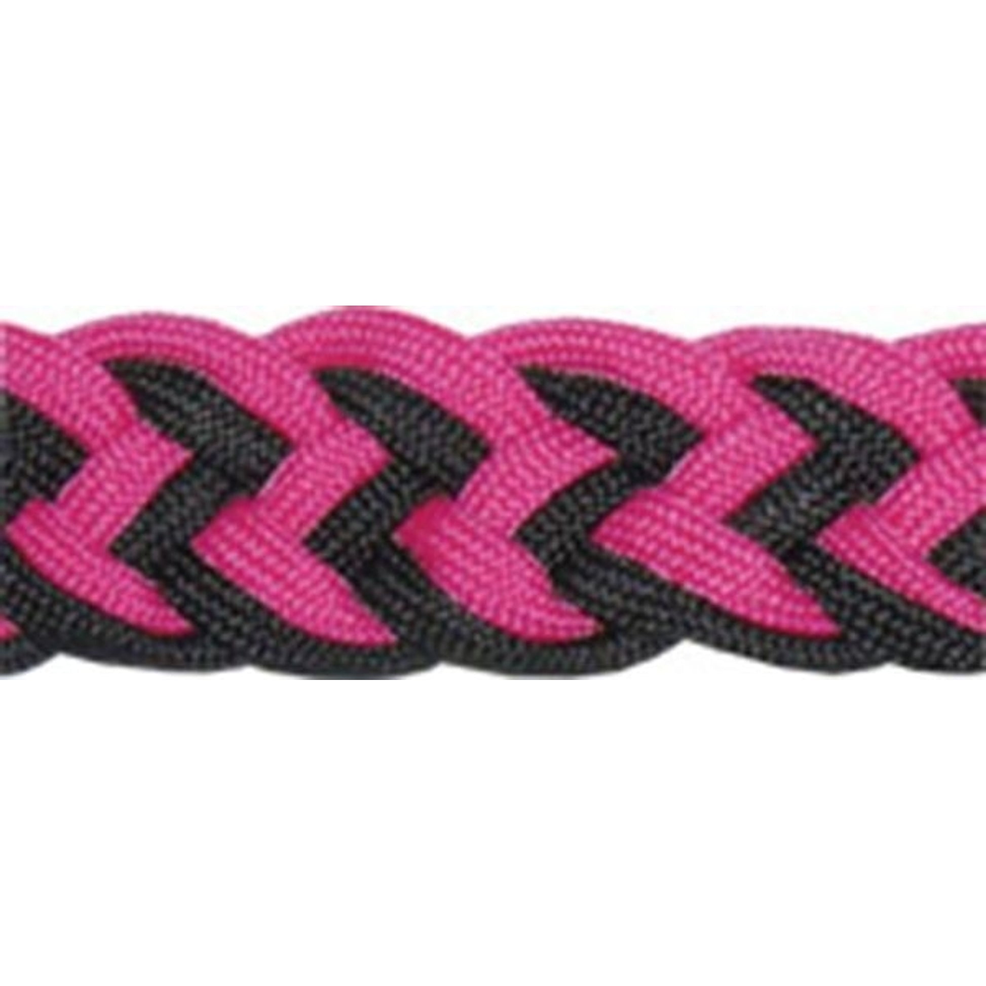 Tory Braided Barrel Rein With Knots Blk/Gry