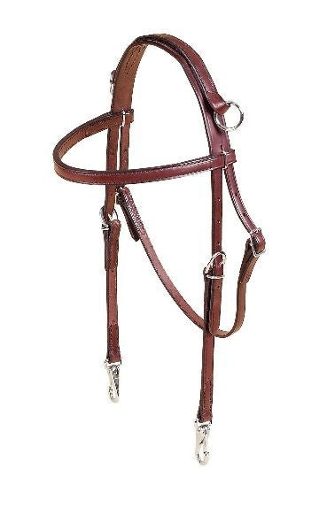 BrowBand Training Headstall-Nickel Snap End Bk/Gry