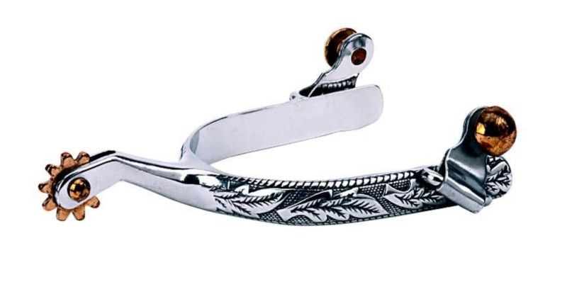 Weaver Mens Roping Spurs With Engraved Band 1.75