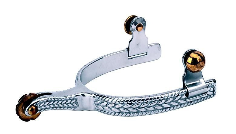 Weaver Mens Roping Spurs with Engraved Band 2