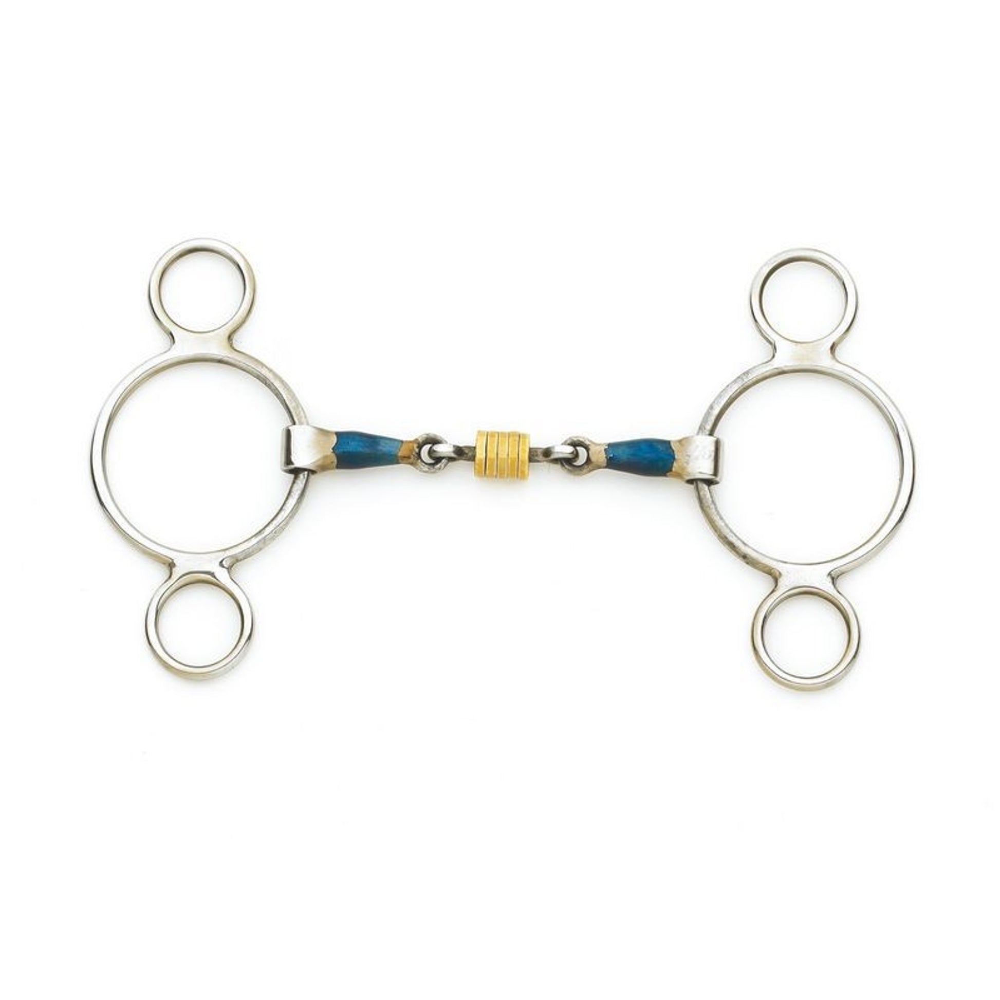 Centaur SS 2 Ring Gag With Loose Copper Roller Disks