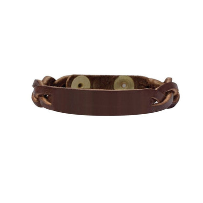 Perris Braided Leather BraceletBk/Wh