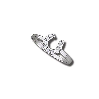 Sparkly Mini Horseshoe Ring 7 Clear