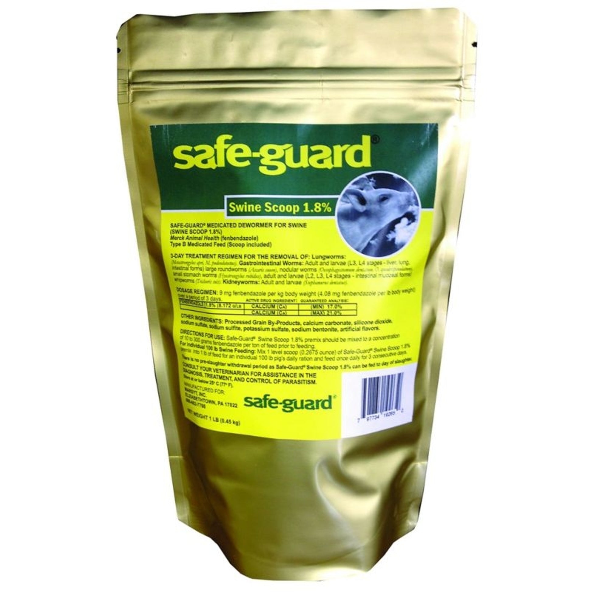 Safeguard Swine Dewormer 1.8 Percent 1lb 1lb Gold