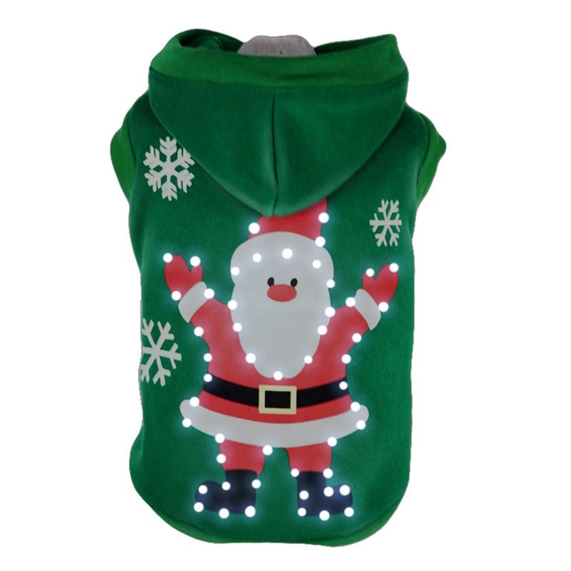 Pet Life LED Hands-Up-Santa Sweater Pet Costume