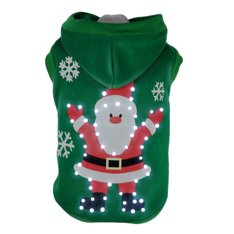 Pet Life LED Hands-Up-Santa Sweater Pet Costume