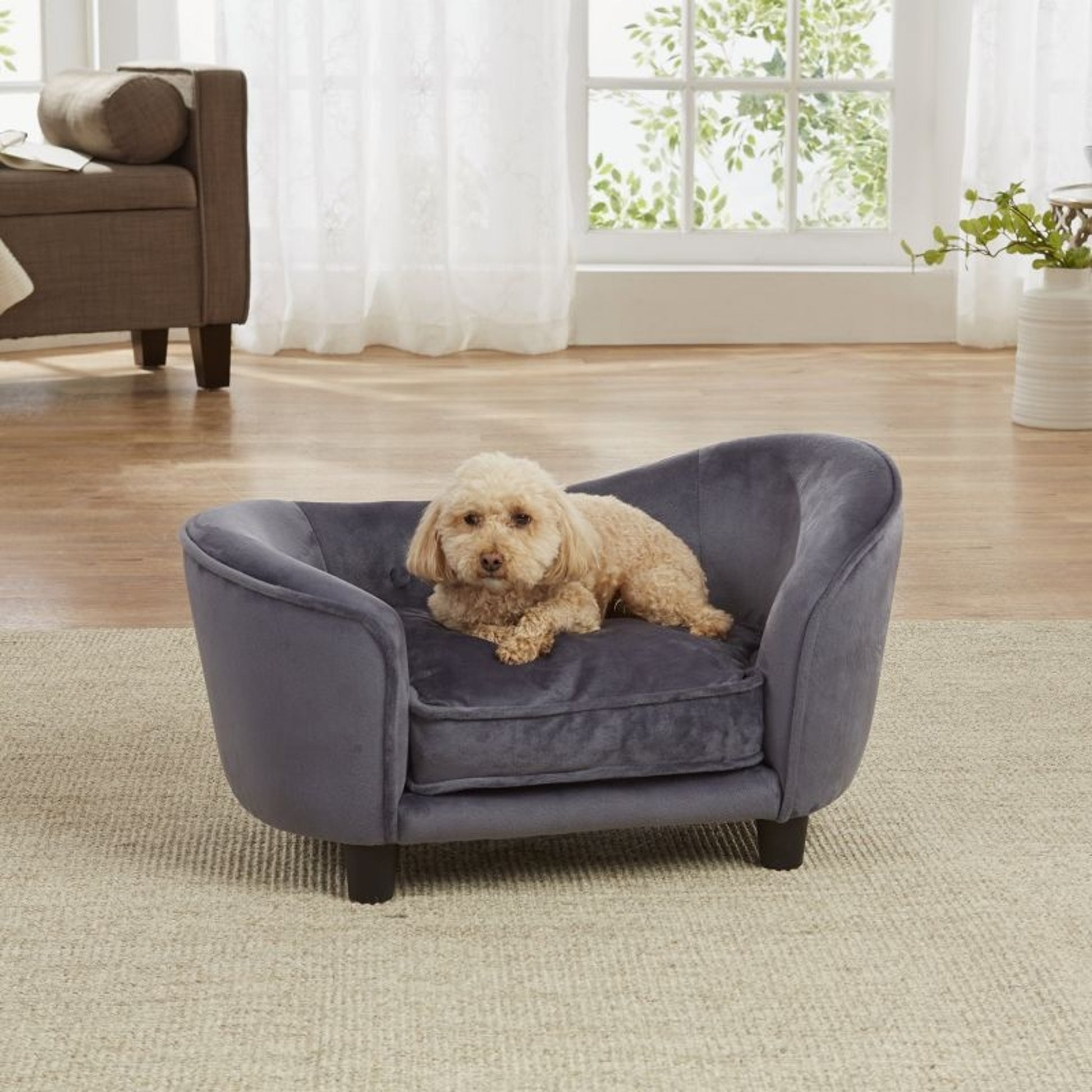 Enchanted Home Pet Dark Grey Snuggle Dog Bed