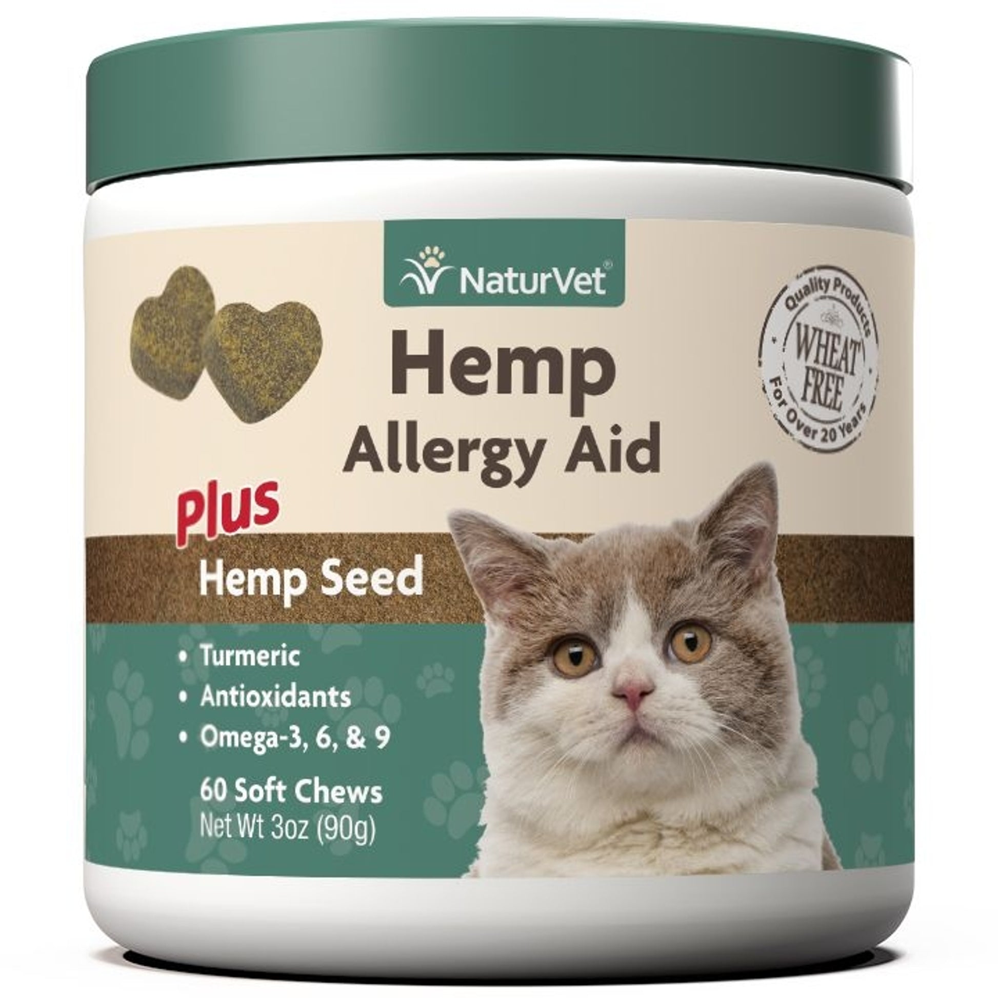 NaturVet Hemp Allergy Aid Cat Soft Chews 60ct