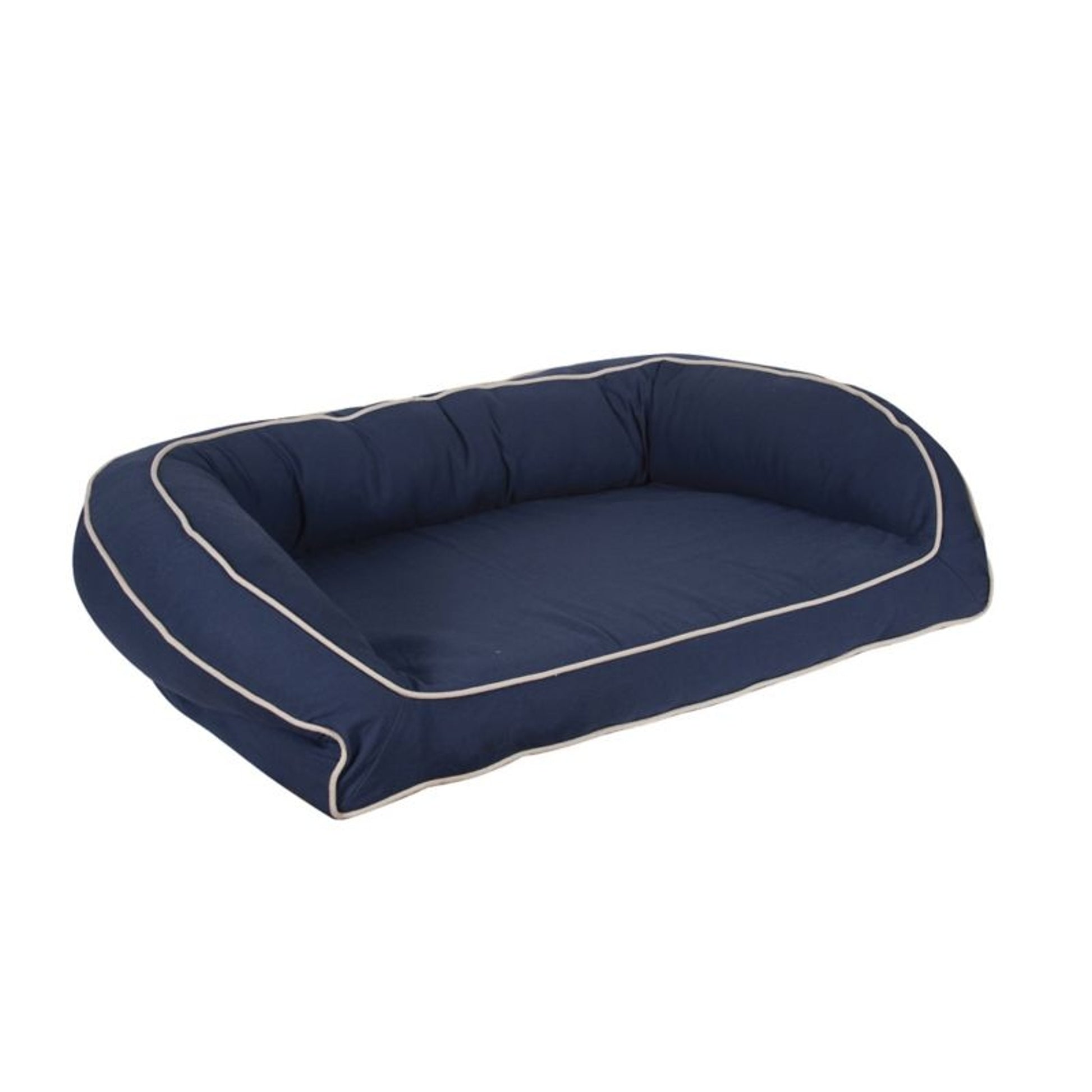 Carolina Pet Blue Canvas Memory Bolster Bed