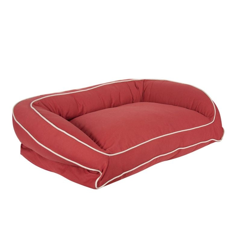 Carolina Pet Barn Red Canvas Memory Bolster Bed