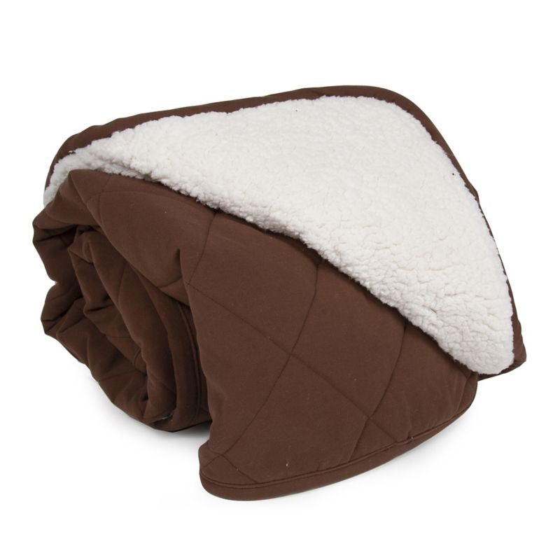 Carolina Pet Chocolate Diamond Quilt/Sherpa Throw