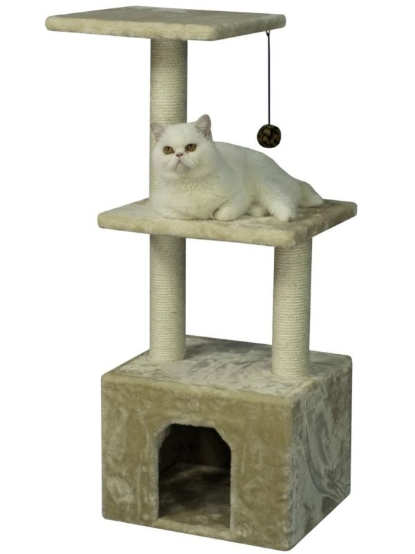 Armarkat Real Wood 3 Tier Cat Condo w Scratch Post
