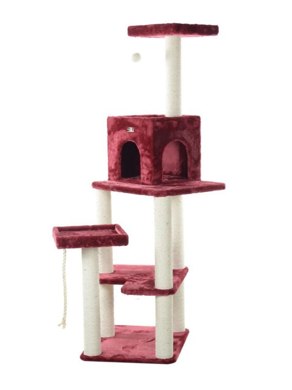 Armarkat Real Wood A6902B Cat Tower Burgundy