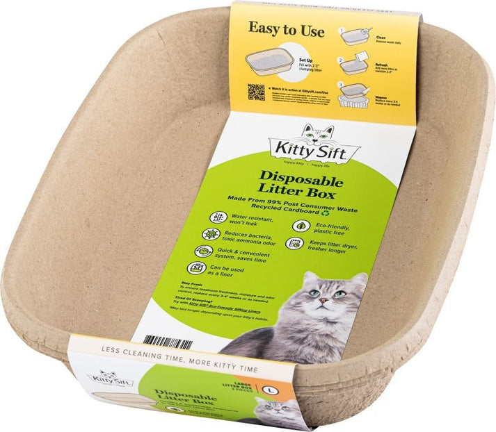 KITTY SIFT DISPOSABLE CAT LITTER BOX Pet Supplies