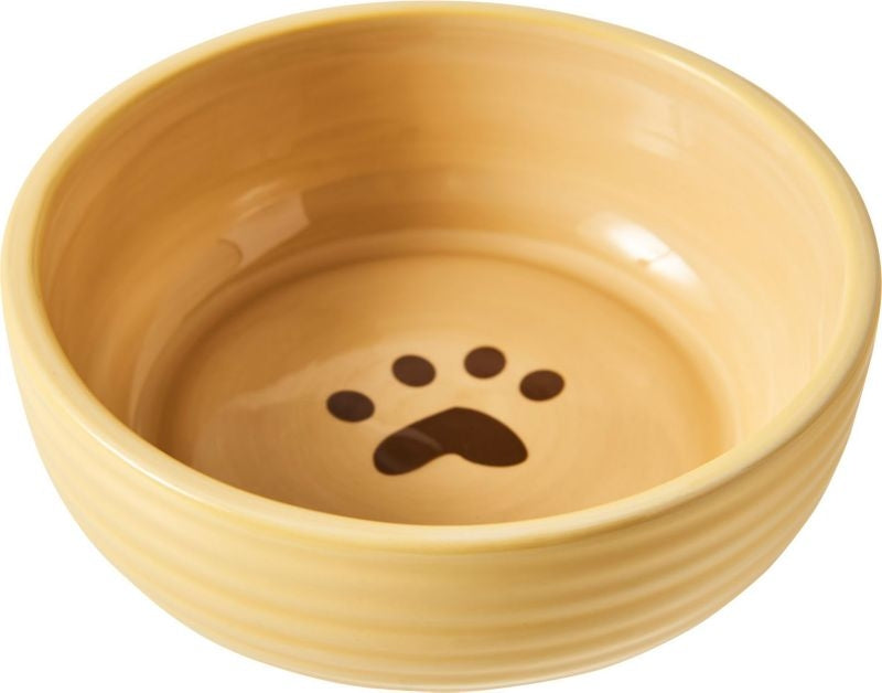 Spot Elegance Ribbed Stoneware Dog Dish