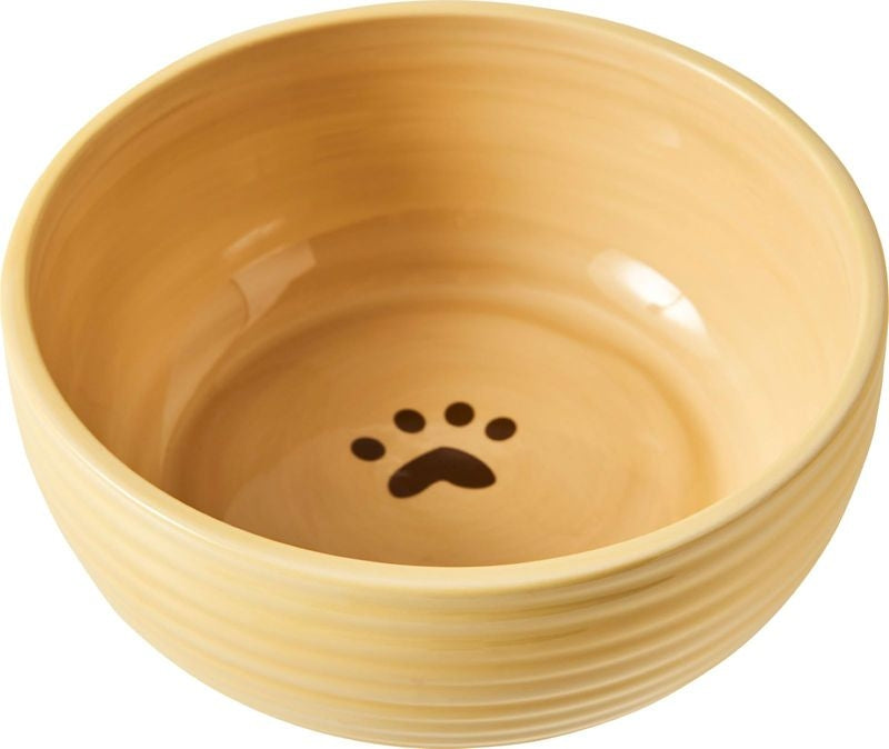 Spot Elegance Ribbed Stoneware Dog Dish