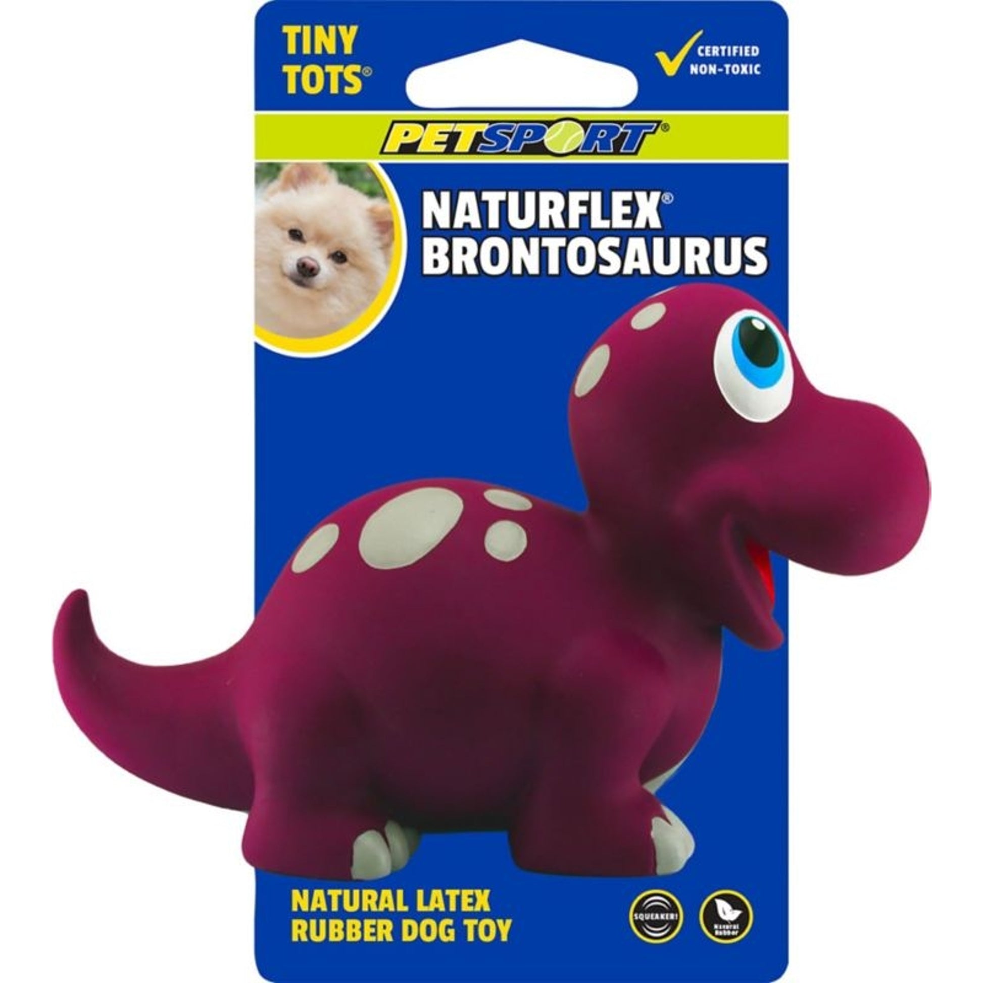 Naturflex Brontosaurus Latex Dog Toy Tiny 4in