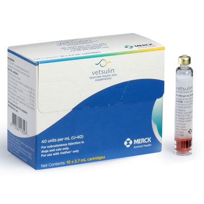 Vetsulin U-40 Vetpen 2.7ml Cartridge - 10 Pack