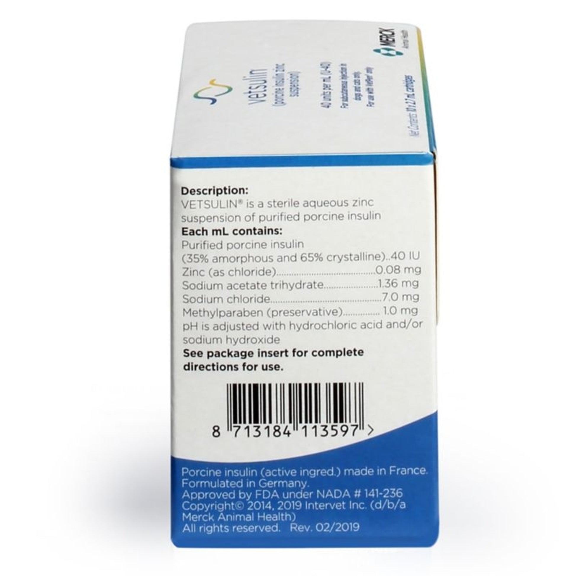 Vetsulin U-40 Vetpen 2.7ml Cartridge - 10 Pack