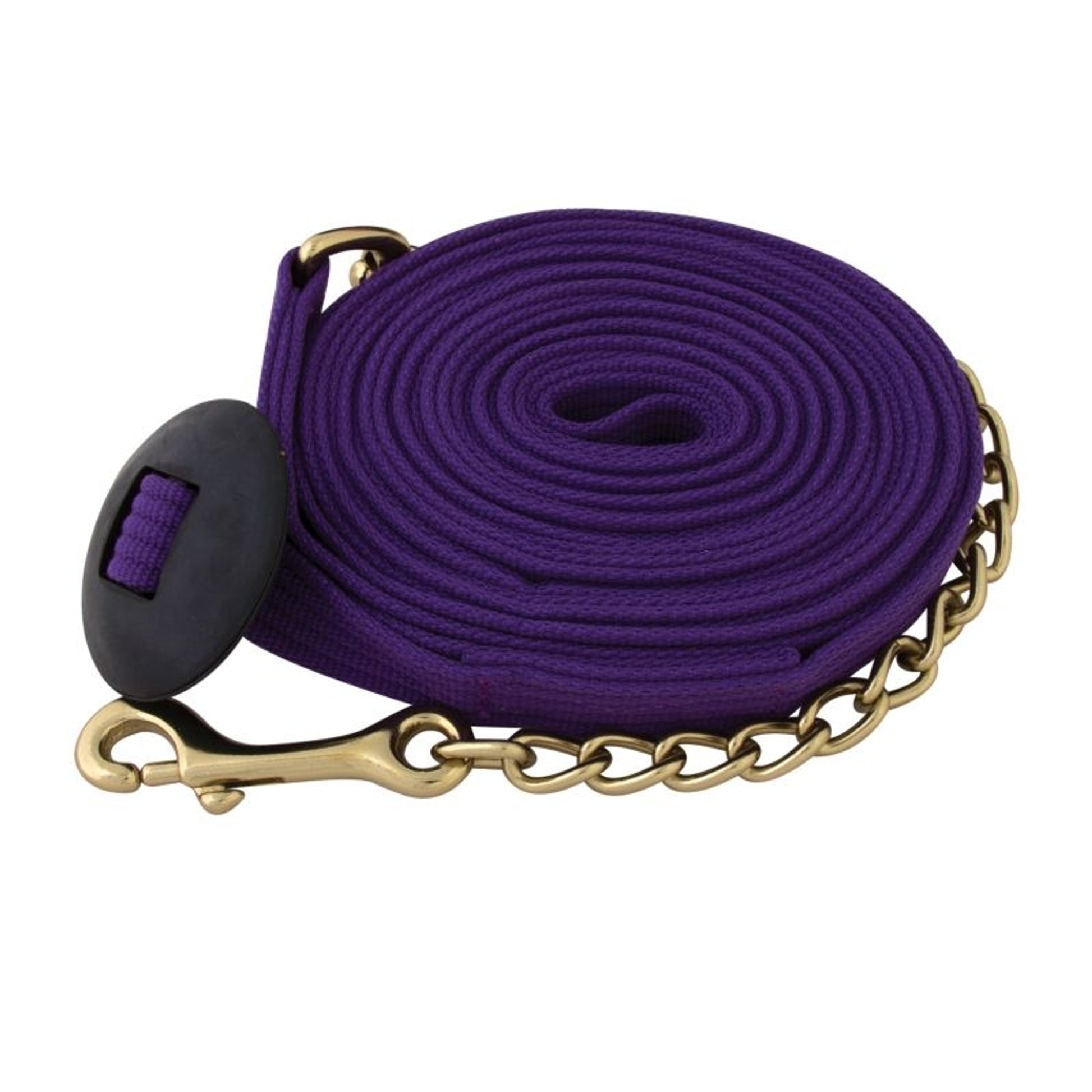 Basic Flat Cotton Web Lunge Line with Chain Black