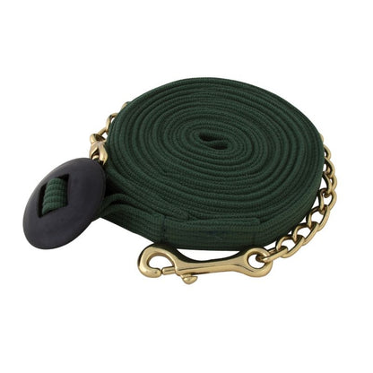 Basic Flat Cotton Web Lunge Line with Chain Black