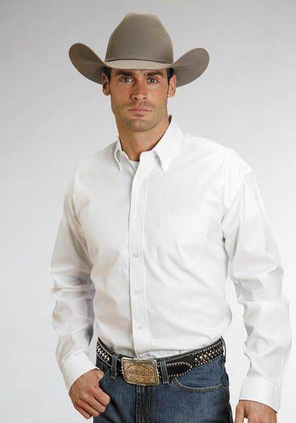 Stetson Mens Pinpoint Oxford Button Down White