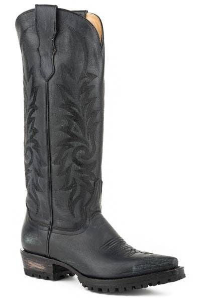 Stetson Ladies Lucy Snip Toe Cowgirl Boots 7 Blk